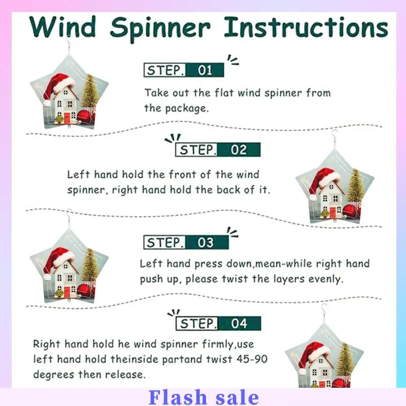 

A06R 6Pack 10 Inch Sublimation Wind Spinners Christmas Gift For Christmas Day Garden Decoration