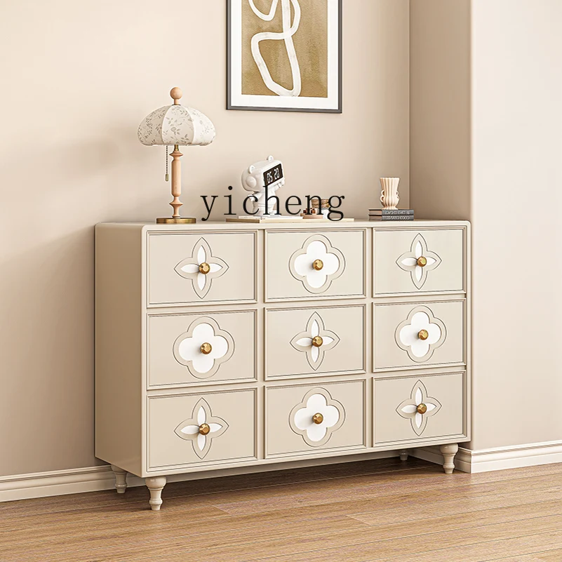 

TWR solid wood chest cabinet, living room wall locker, large capacity storage cabinet