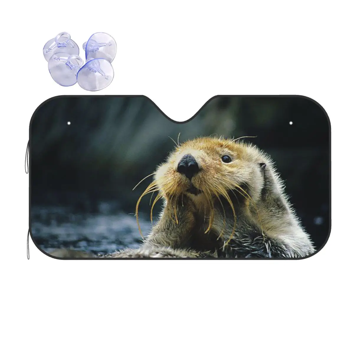 Sea Otters Windshield Sunshade Animal Collage Fashion Car Front Windshield 76x140cm Car Sunshade Car-styling