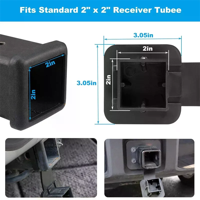 Trailer Hitch Cover 2-Inch Waterproof Towing Hitch Covers Uni-versal Plug Tube Cap Protector Automobile Exterior Car Accessories