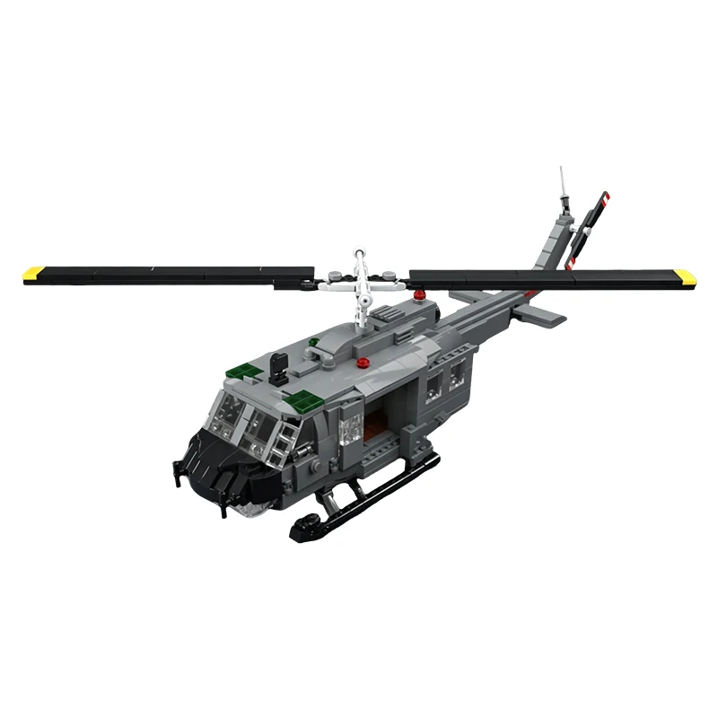 UH-1 Utility Military Helicopter Model MOC Building Bricks War Equipment Modular Technology Gifts Holiday Assemble Children Toys
