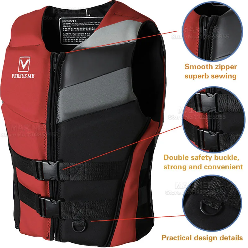 Life Vest for Adults Excellent Quality Neoprene Life Jacket Jet Ski Kayak KiteSurf Raft Drift Boat Wakeboard Fishing Life Jacket