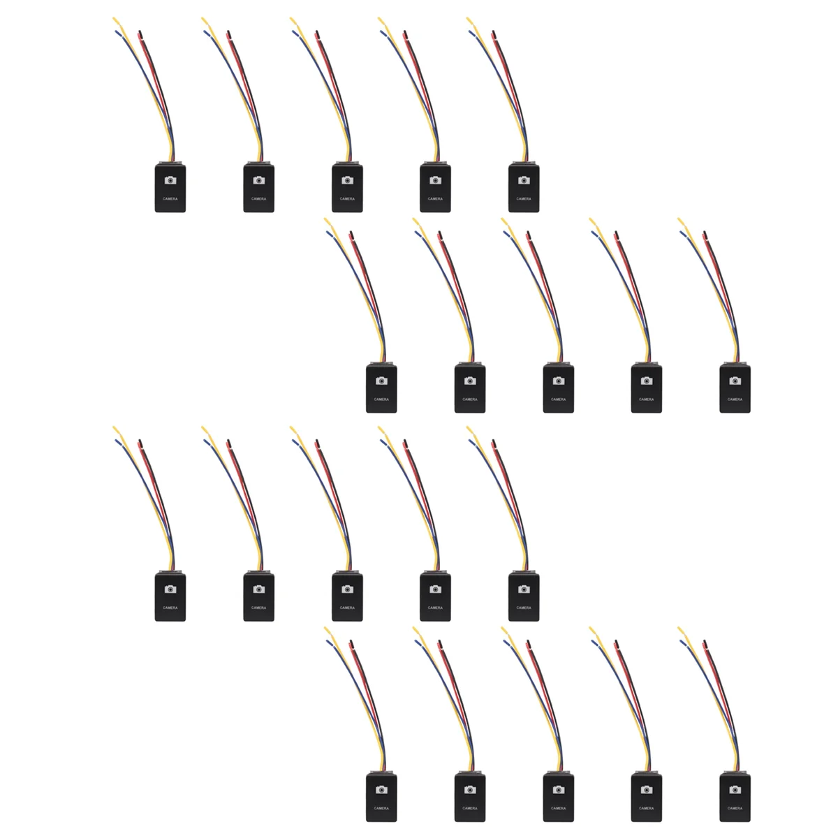 

20 Pcs 33X22mm 12V Blue LED Illuminated Switch On/Off for Toyota Landcruiser Yaris RAV4 Black