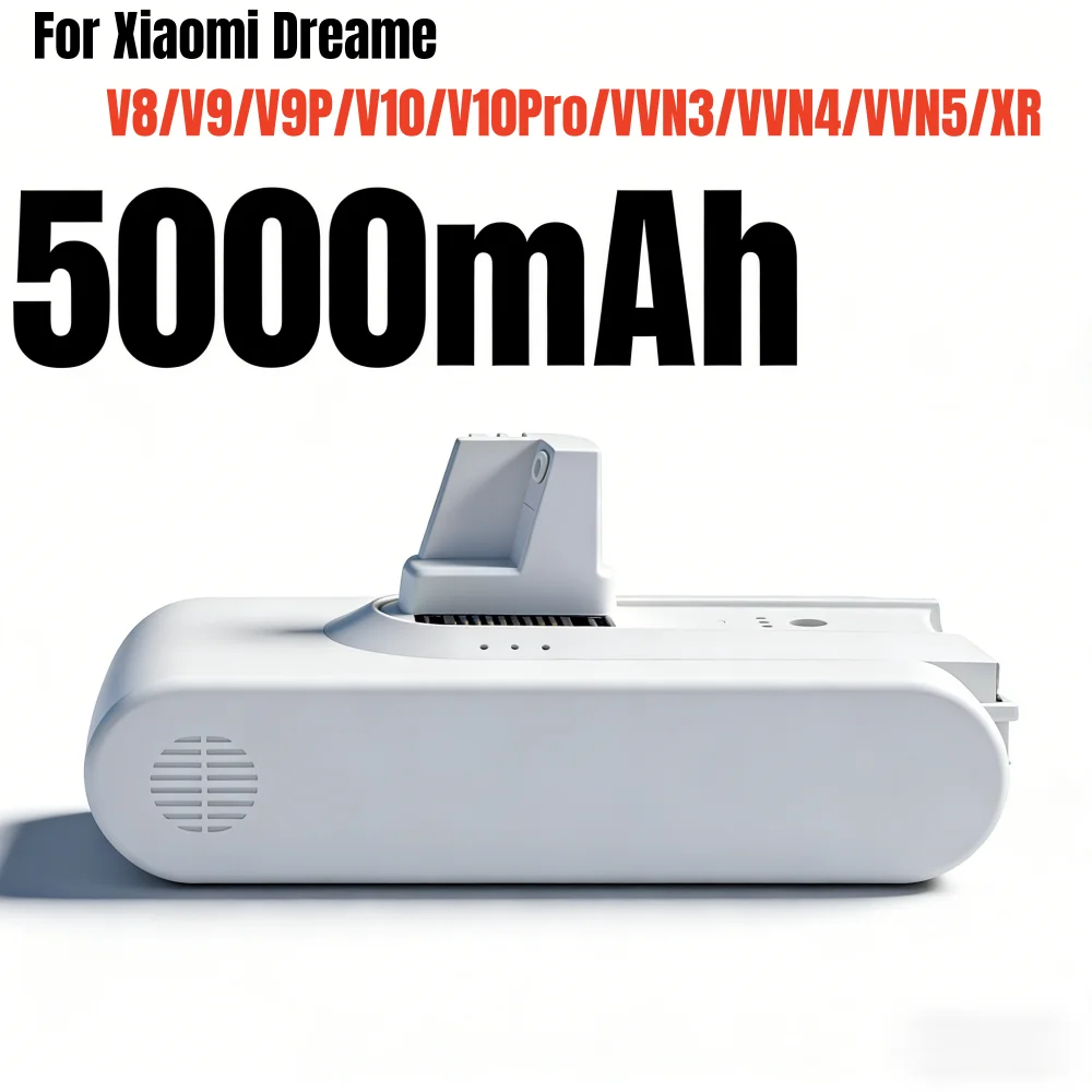 

5000mAh Battery, Compatible for Dreame, V8 V9 V10 V9P XR VVN3 VVN4 Handheld Cordless Vacuum Cleaner Parts Replacement Battery