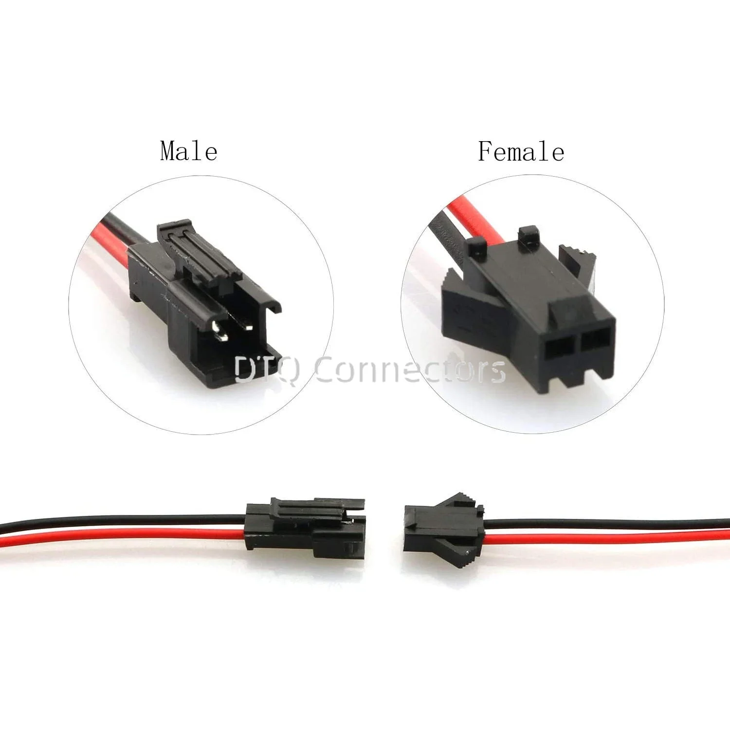 5 10 20 Pairs 15CM JST SM 2 Pin Plug Male Female Wire Connector Terminal Line Cable Pigtail Plug for LED Strip Light Tape Lamp