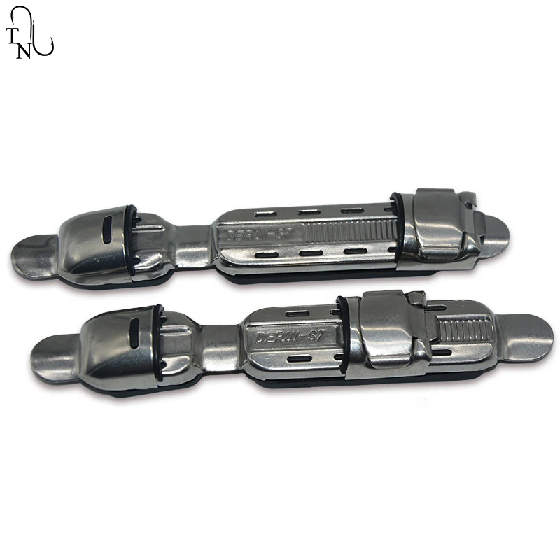 TN84 2PCS Derui S7 Stainless Steel 13.5CM 31G Spinning Reel Seats Deck Plate Type Reel Seat Clip Rubber Pad Fishing Rod Adjustab