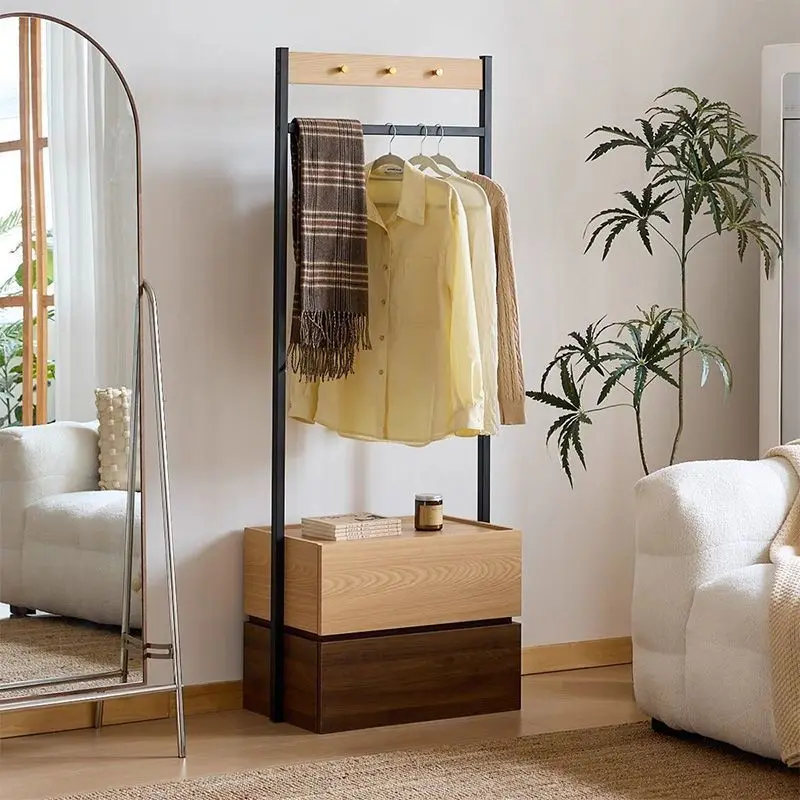 علاقة بسيطة، رف، شماعة منزلية، غرفة نوم متكاملة من الخشب الصلب، رف معطف، ملابس ممتدة من الأرض حتى السقف، سهلة التخزين #1