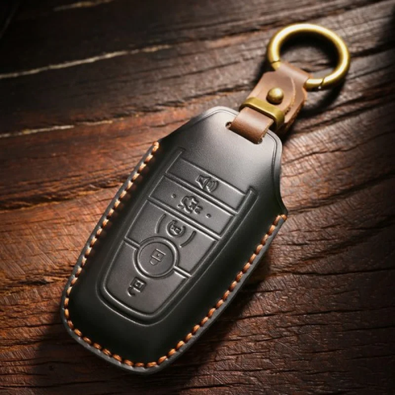 

A+ Leather Shell Fob Holder Car Key Case Cover For Ford Focus Mondeo Edge Keychain