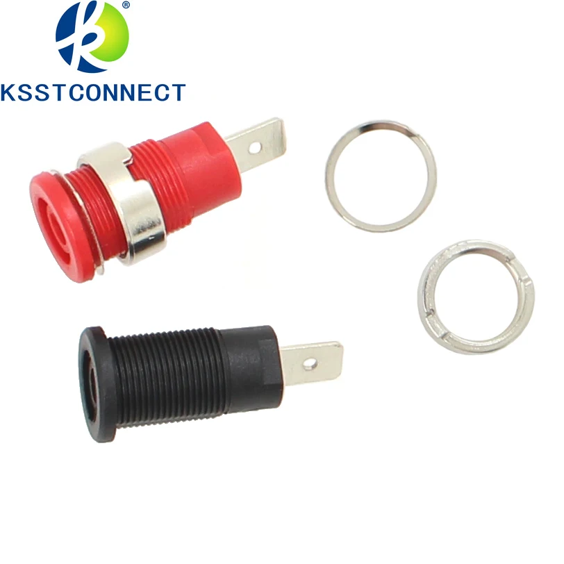 4mm Banana Shrouded Panel Test Socket Jack Safety 4mm panel socket 6.35 Faston or solder type CATIII 1KV/32A