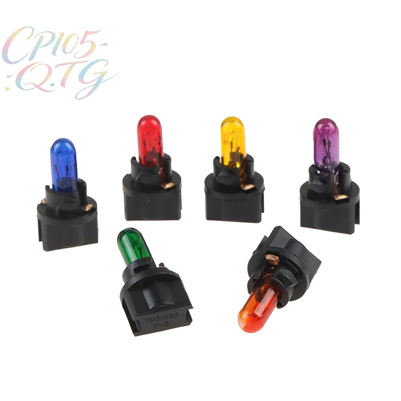 

New 10PCS T5.5 Led Bulb W1.2WCar Interior Lights Dashboard Heating Indicator Wedge Auto Instrument Lamp air conditioning lamp12V