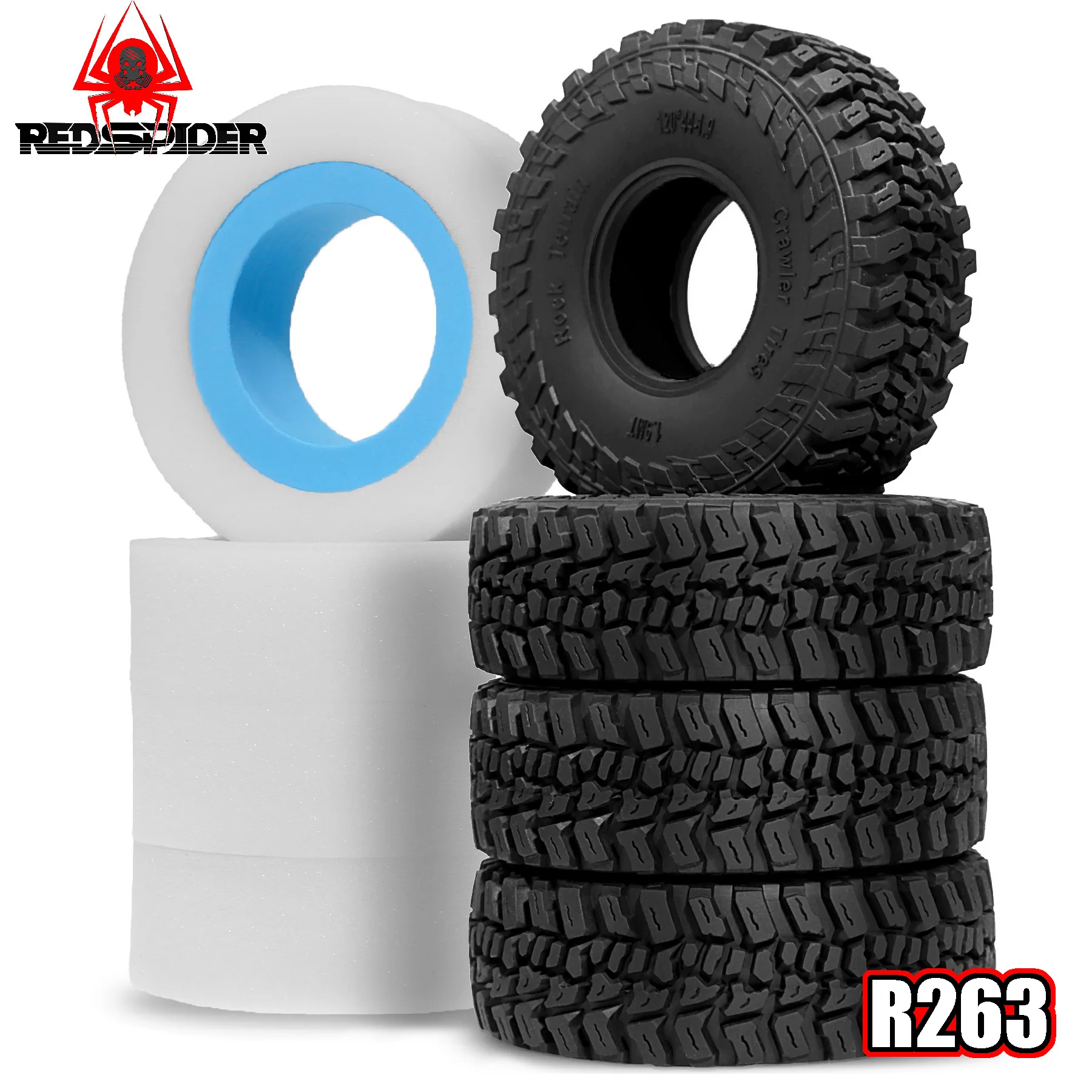 

4 шт. 1,9-дюймовые гусеничные шины с дистанционным управлением и двухступенчатыми вставками из пенопласта EVA — совместимы с осевым SCX4/TRX6 — набор обновлений в масштабе 1/10