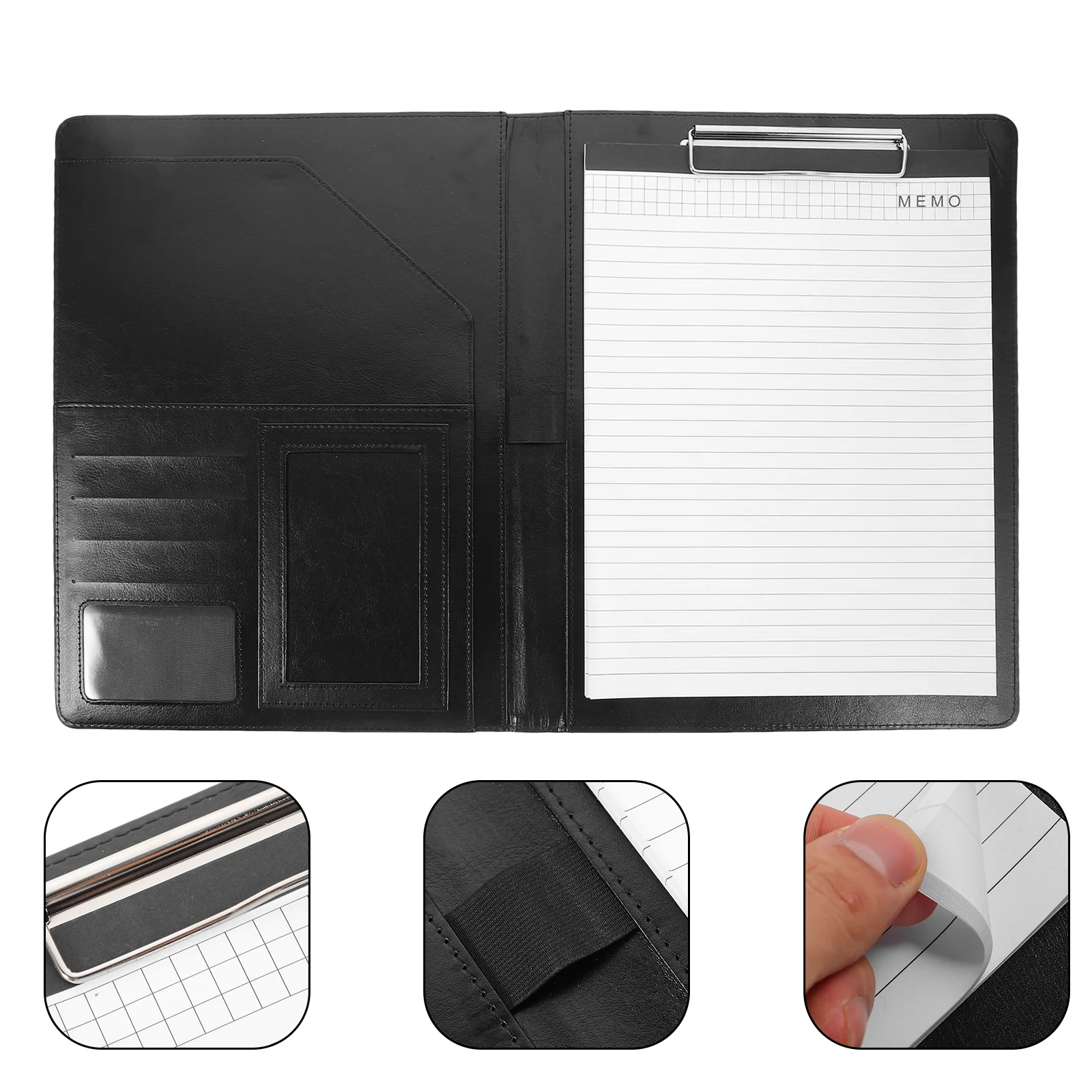 1 مجموعة محفظة منظم الموثق فضفاضة ورقة حامل البينية مجلد مستندات حقيبة التخزين لمؤتمر مكتب استئناف مقابلة #4