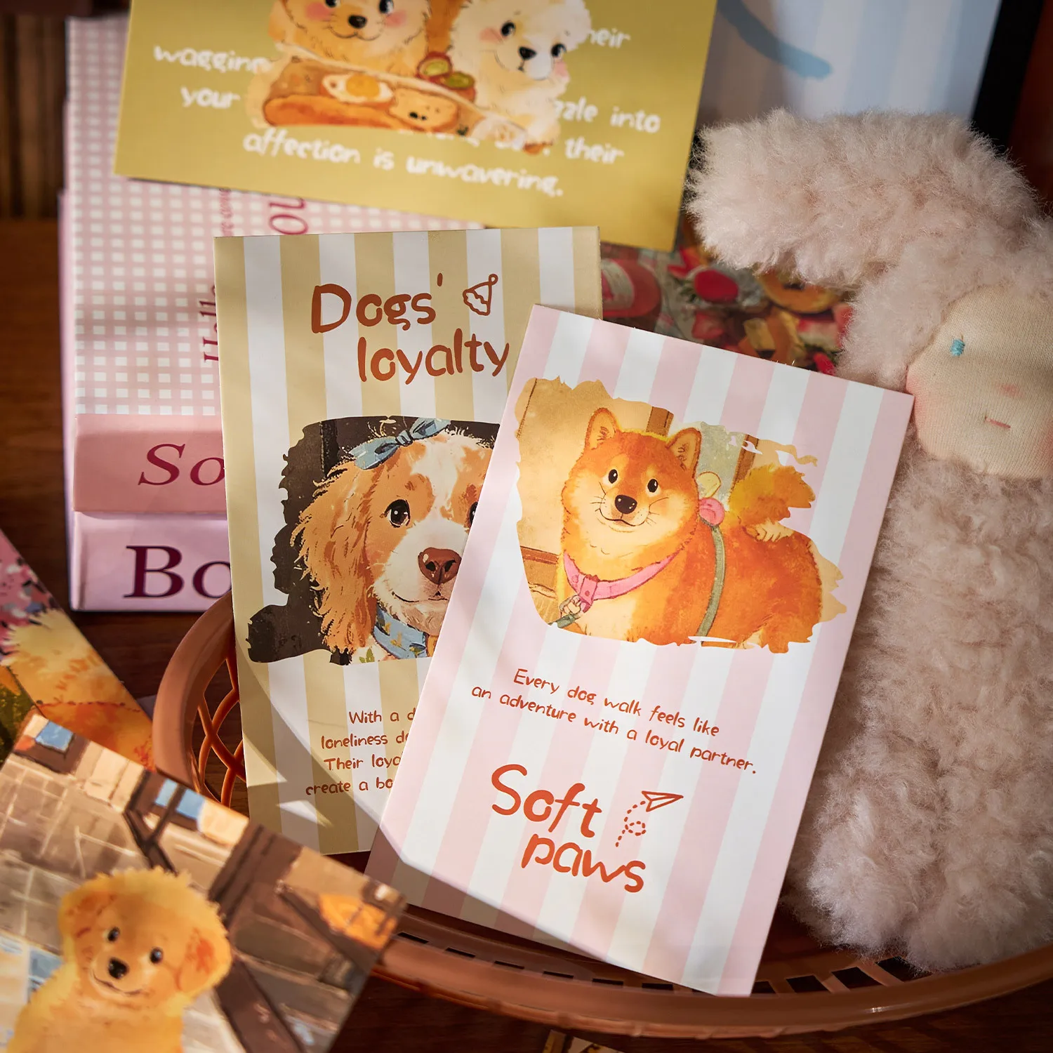 30-Piece Cute Pet Theme Student Memorial Message Cards, Adorable Cat/Dog/Rabbit Designs, Blank for Wishes & Souvenir