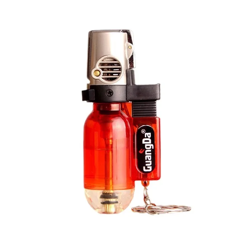 

Mini Keychain Windproof Lighter Transparent Small Welding Gun Lighter Inflatable Cigarette Lighter Smoking Accessories