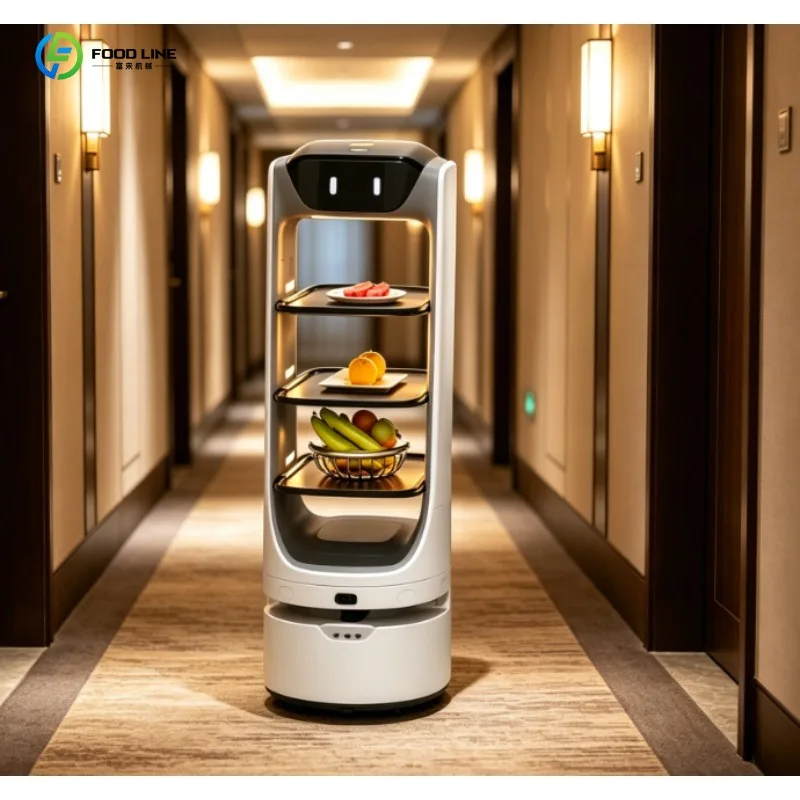 Restaurant Waiter Serving Robot Auto Navigation Intelligent Food Delivery Robot For Hotel Canteen Use