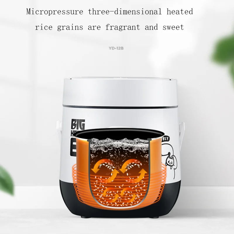 1.2L Portable Mini Electric Rice Cooker 2 Layers Heating Food Steamer Multifunction Meal Cooking Pot Lunch Box Cooking Machine