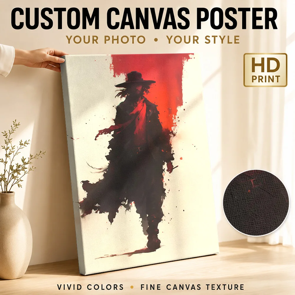 Cowboy Inferno Canvas Poster Custom Photo Modern Aesthetic Wall Paintings Decoration for Office Collectible Ready to Hang Gift