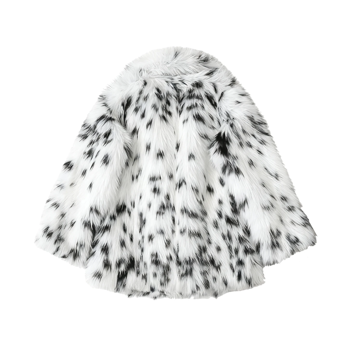 معطف فرو صناعي أنيق للنساء لخريف 2025 وصل حديثًا مطرز باللون الأبيض طويل Sve ort Jaet