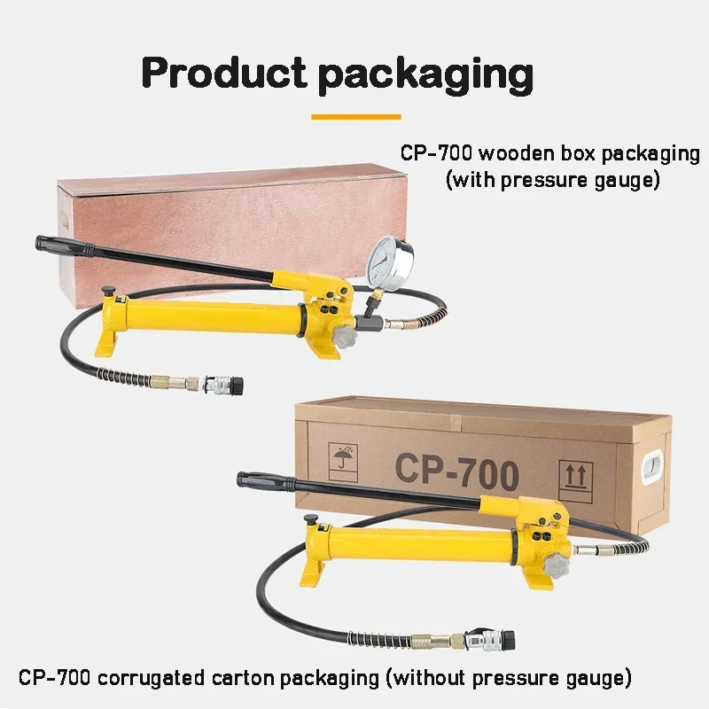 

CP-700 Manual Hydraulic Pump 700Kg/cm² 900CC Manual Hydraulic Pump Pressure Pump Oil Manual Hydraulic Station