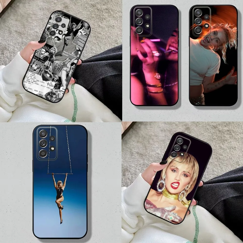 Singer M-Miley Cyrus Phone Case For Samsung S24,S23,S22,S21,S20,S10,S10E,S9 Plus FE Note 20 Plus Soft Black Cover Shell