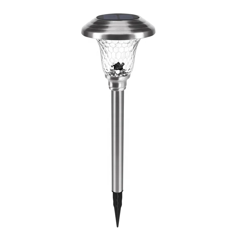 Stainless Steel Waterproof Solar Garden Light for Outdoor Decoration RGB Color Temperature DC Power Supply