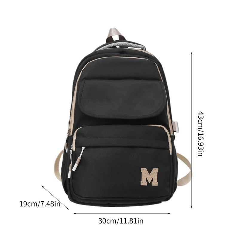 Mochila para estudante universitário E74B com compartimento para laptop Bolsa escolar multifuncional BBook