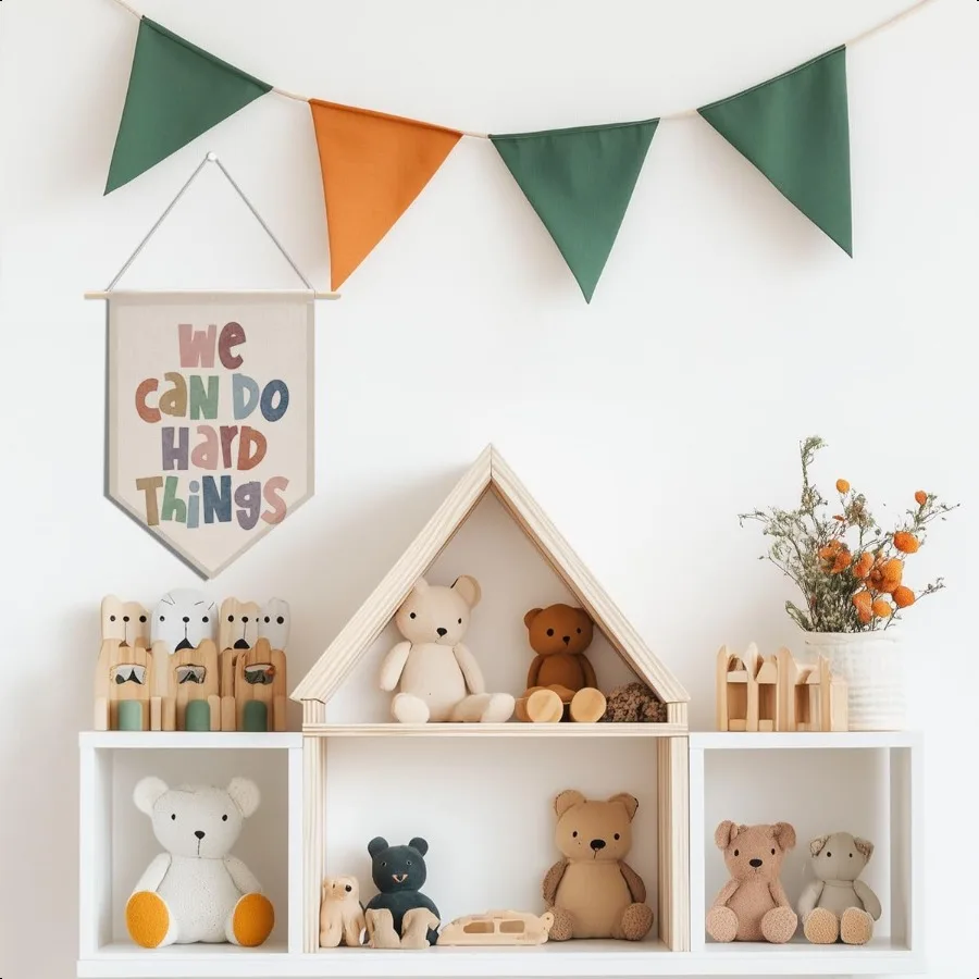 ديكور حائط ملهم للفصل الدراسي من بوهو للأولاد والبنات، لافتة علم معلقة على الحائط، مكتب المعلم، غرفة اللعب، غرفة النوم، الأطفال #3