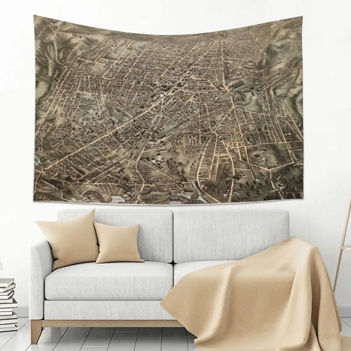 

Vintage Map of Worcester MA (1878) Tapestry