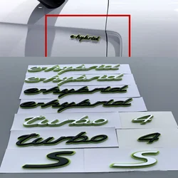 Green Silver Black Turbo S E-hybrid Emblem Tailgate Logo Badge Decal Fender Ehybird Side Door Sticker