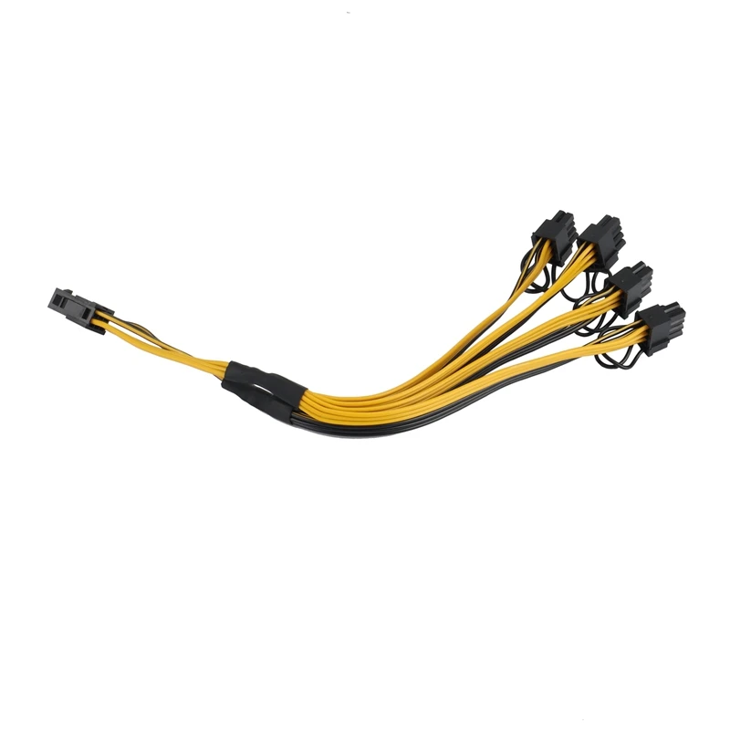 2Pcs PCI-E 6Pin To 4X Pcie 6+2Pin GPU Graphics Card Splitter Power Cable 6Pin To Pcie 8Pin Power Supply Cable For Miner