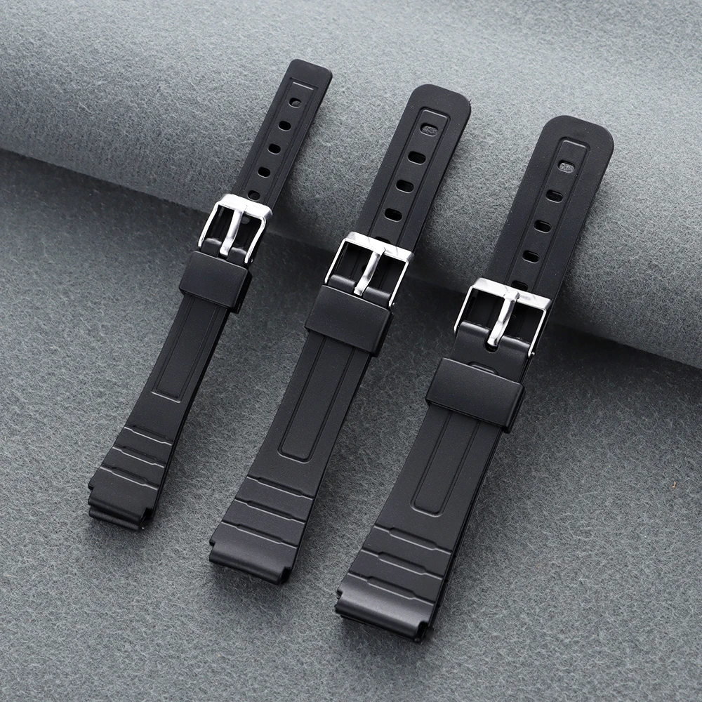 12/14/16/18/20/22mm Bracelet For CASIO Silicone Watch Strap for W800H SGW400 F91W F84 F105/108 A158/168 AE1200/1300 Resin Belts view 2