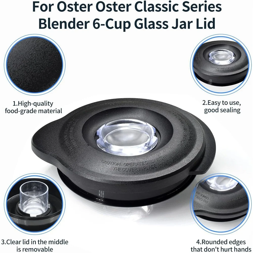 For OSTER-Compatible Lid for For CLASSIC Series 6 Cup Glass Jar Supporting Consistent Blending and Juicing Applications