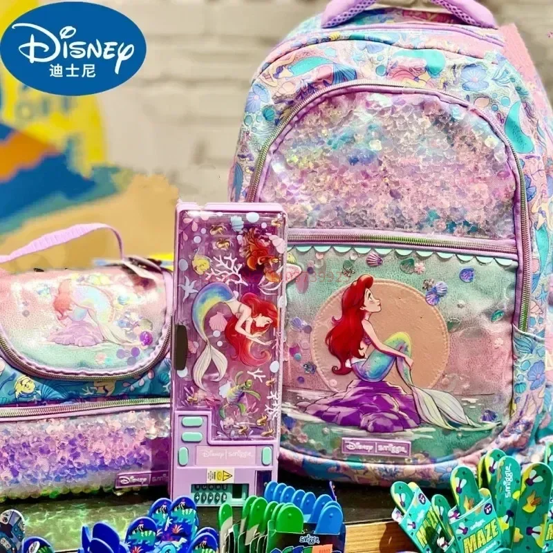 

Новинка, оригинальная австралийская школьная сумка Disney Smiggle в виде Русалочки, школьные принадлежности для студентов, ранцы для обеда, рюкзак, школьный подарок для детей