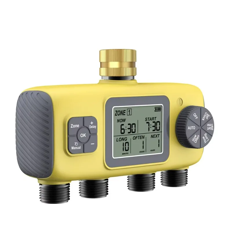 2025 New Digital Water Timer Intelligent Garden Watering Irrigation System 4 Outlets 220V Timed Water Device for Irrigation
