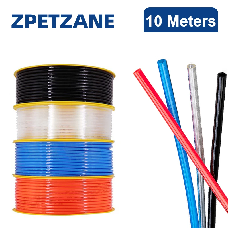 10 Meter 4/6/8/10mm Air Hose Pneumatic Tube Pipe PU Hoses 12mm 14mm For Compressor Polyurethane Water Tubing 8x5 6x4 12x8