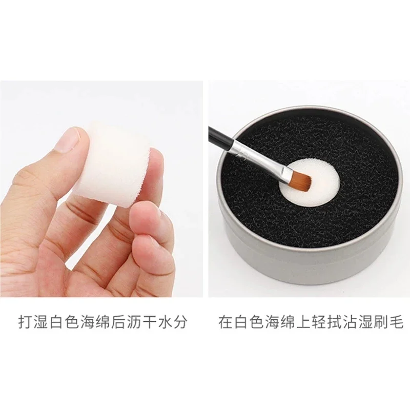 1pc Dry Cleaning Box Sponge Makeup Brush Clean Scrubbing Tool Wet Dry Dual-use Quick Cosmetic Wash Box Single or Double Layers