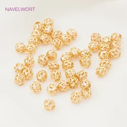 18K Gold Plated Hollow Ball Beads 4mm/6mm/8mm Sizes DIY Jewellery Bracelet Necklace Making Accessories
