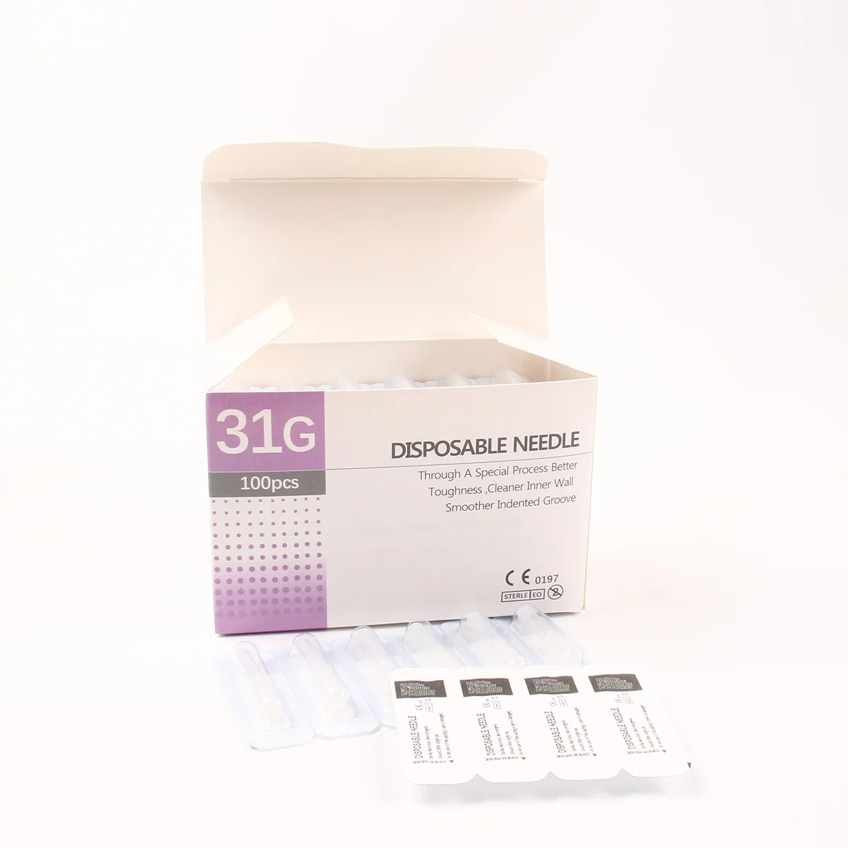 Petite aiguille de beauté indolore pour tatouage, 100 pièces/boîte, 31G4MM 31G6MM 31G8MM 31G13MM, injecteur stérile super fin, outils pour paupières