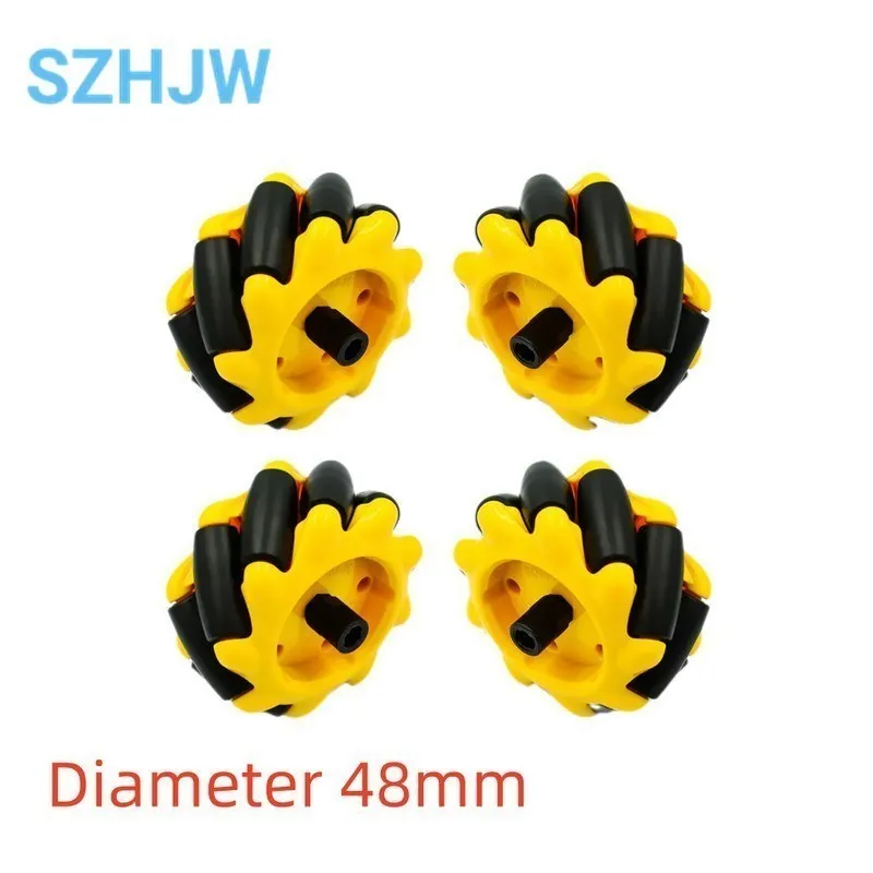 4pcs/lot 48mm 60mm 80mm 97mm High Hardness Plastic Mecanum Wheel Omni-Directional for TT Motor Smart Robot Car with 6mm hubs