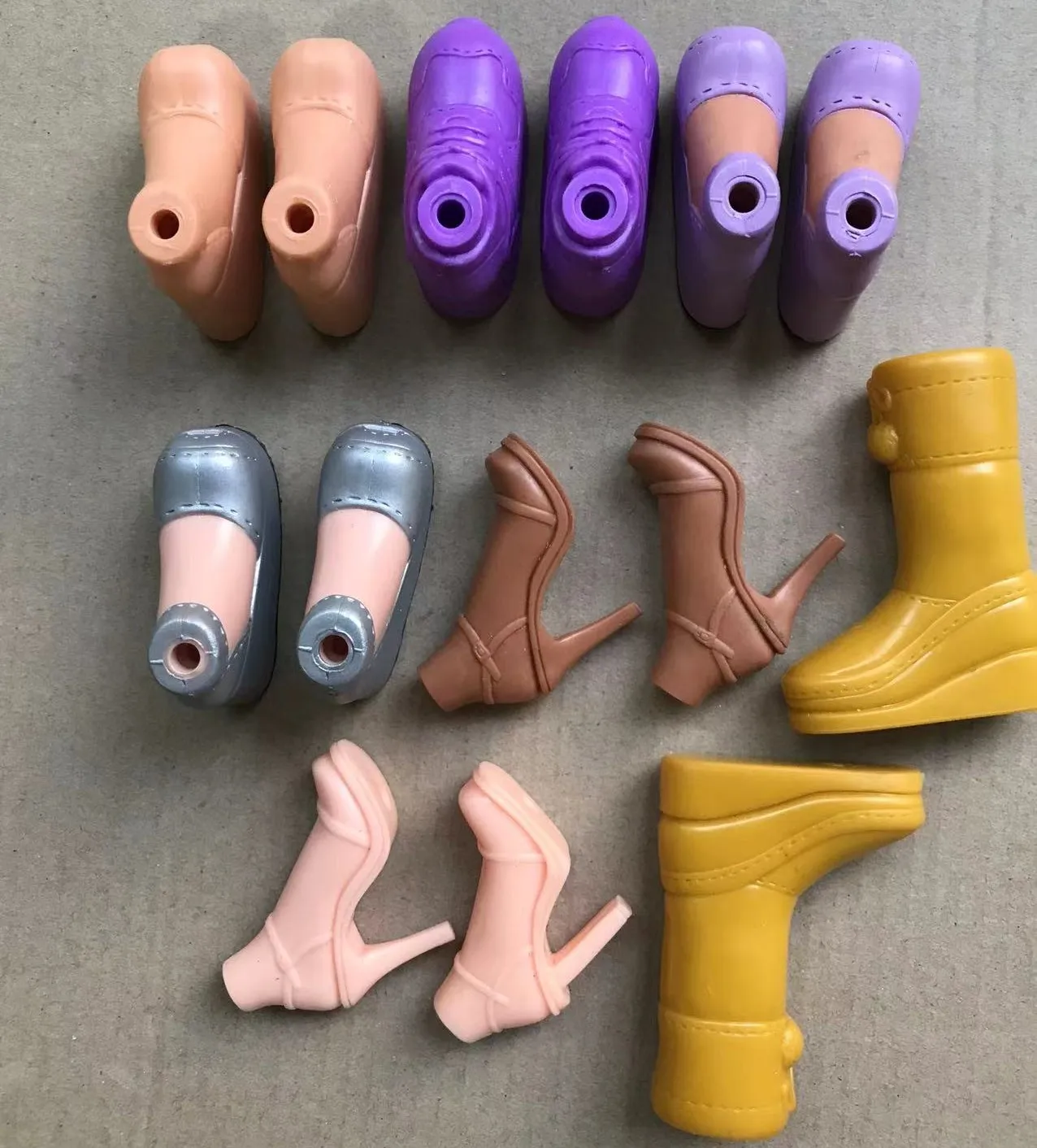 New Dancing Girl Thick Heavy Doll Shoes Girl Doll DIY Dressing Doll Decors Doll Brown Purple Yellow Silver Nude Skin Doll Parts