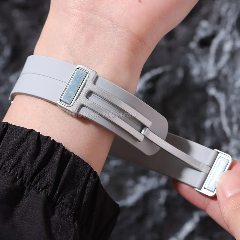 Correa de silicona de 20mm y 22mm para Samsung Watch 5 4 3, correa de goma resistente al agua para reloj Huawei, pulsera Universal