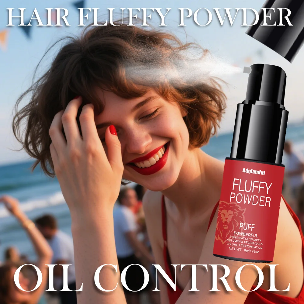 Adglamful Volumizing Powder 8g for Women - Travel Size, Oil Control, Quick Fluffy Styling, Portable