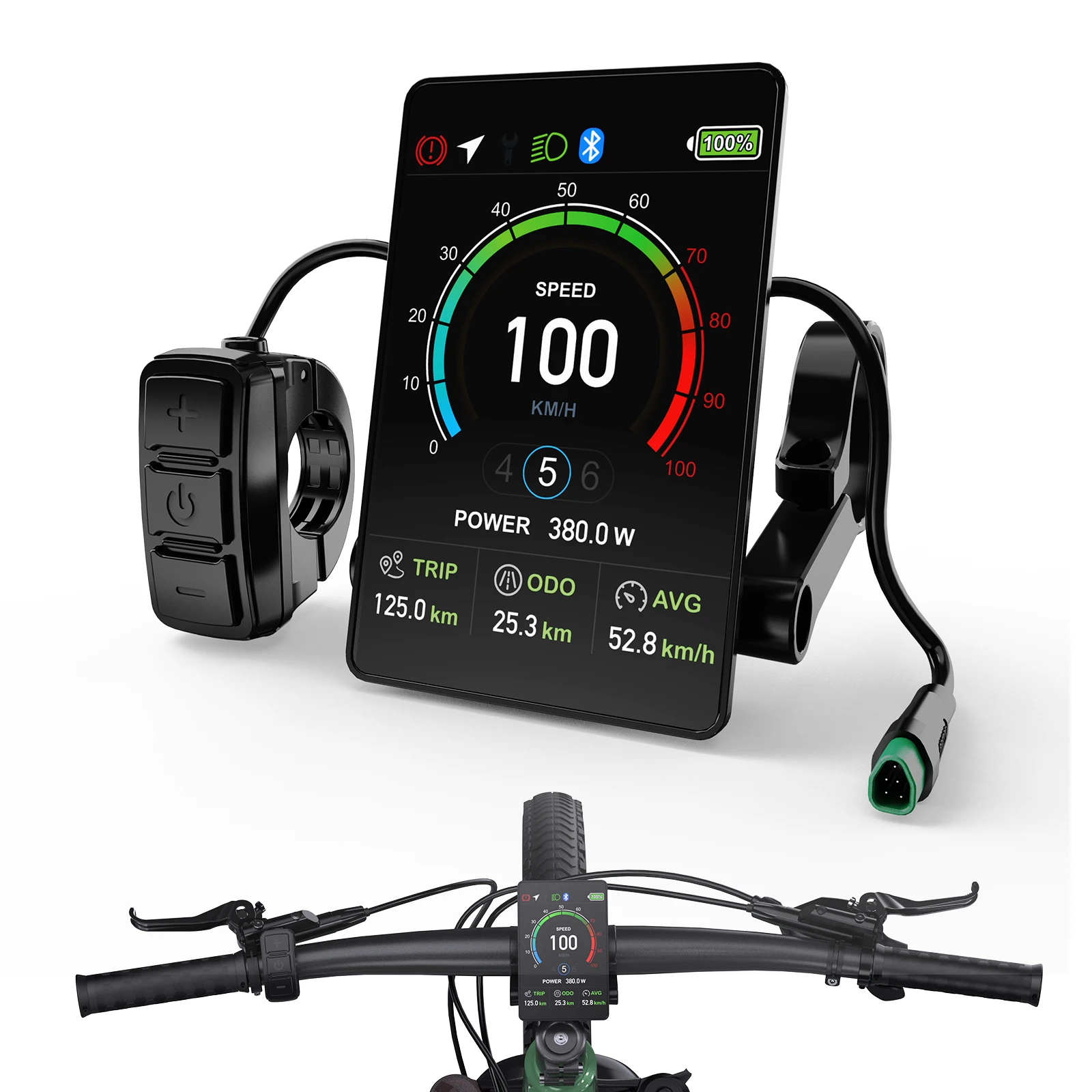 [US Local Stock]CAN Protocol Display for Bafang BBS Motor Only Compatible with BBS01 BBS02 250W 500W & BBSHD 750W 1000W Mid Drive System CAN Bus Ebike LCD Speedometer Electric Bike Central Motor Display