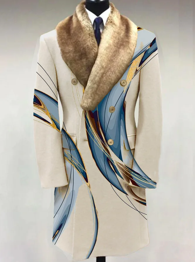 Abrigos de lana personalizados para hombre, chaquetas informales de longitud media con estampado de solapa, último diseño, Europeo, americano, Otoño