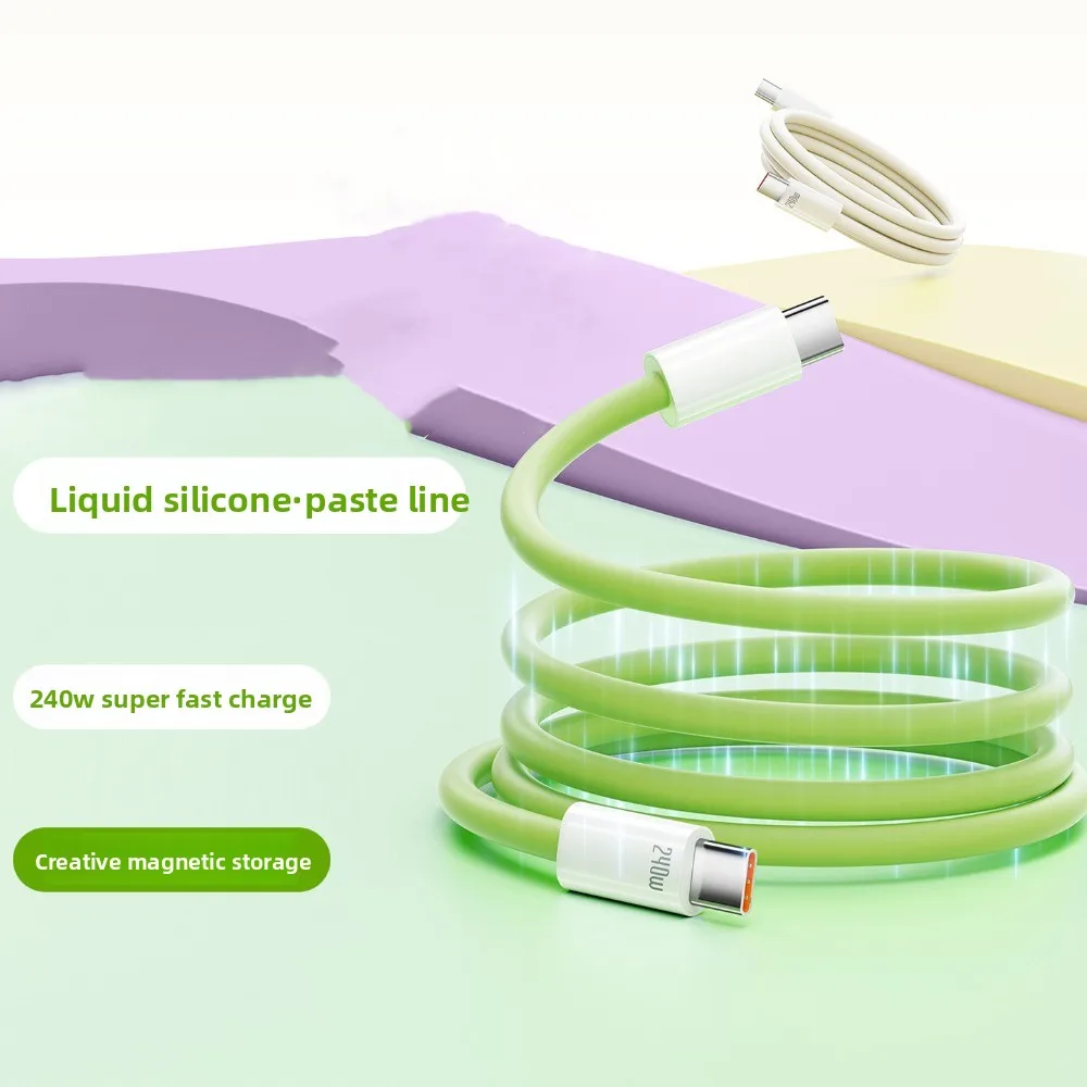 

Magnetic Type C Silicone Data Cable Automatic Storage Anti Winding Type C To Type C Phone Cable 240W Silicone