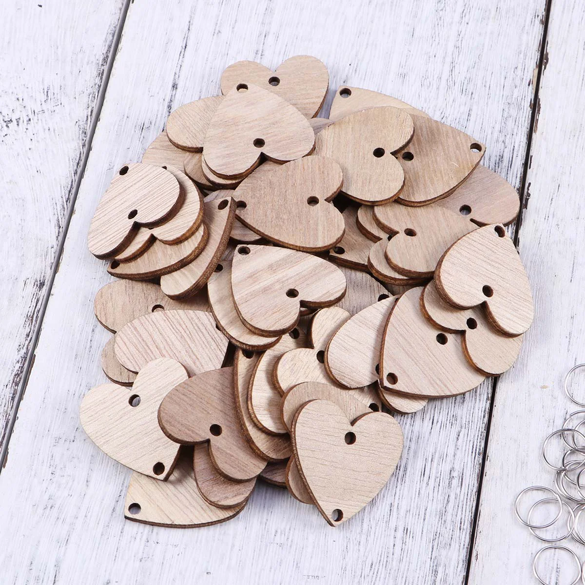 Wooden Calendar Birthday Hanging Slices Wood Board Heart Reminder Wall Crafts Hearts Family Plaque Tags Discs Piece Diy Round