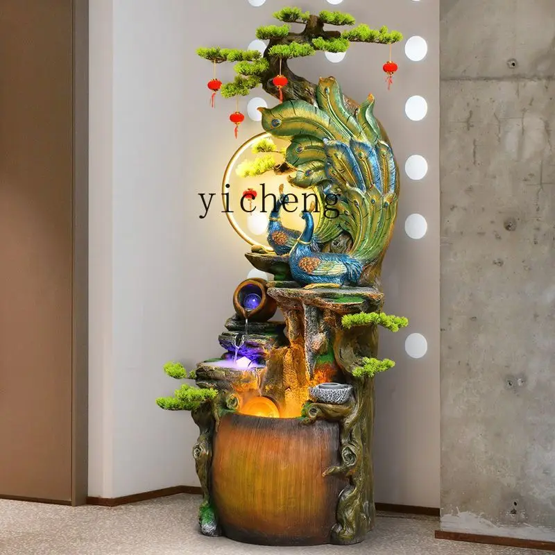 

ZYA peacock ornament high-end creative floor ornament lucky living room entrance wedding gift home decoration accessories