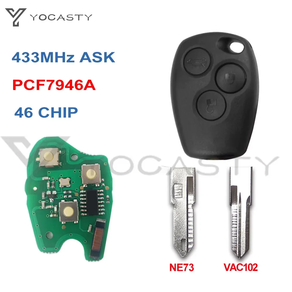 

YOCASTY PCF7946A PCF7947A VAC102 Remote Key for Renault Clio Modus Kangoo Master Vauxhall Movano Vivaro Primastar NV400