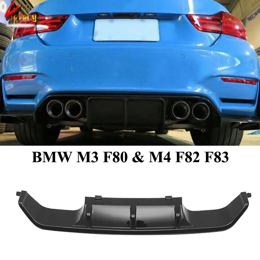 

M3 M4 MP Back Bumper Diffuser For BMW 3 Series F80 F82 F83 2014-2019 ABS Glossy Black Rear Diffusers Car Body Kit