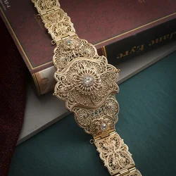 Caucasus Bridal Waist Belts Gold Plated Classic Wedding Jewelry for Women Ethnic Women Belts Arabic Robe Wedding Waist Band